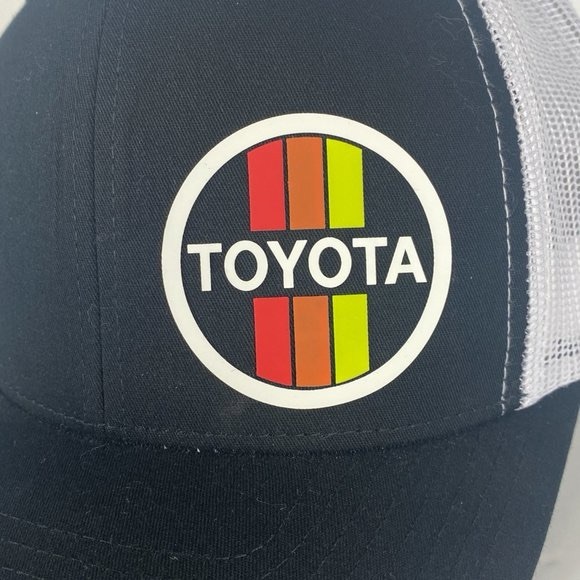 Toyota 3 Stripe Logo Baseball Cap Adult‎ Trucker Hat Black White Snapback Forbes - Picture 7 of 9